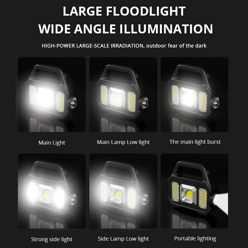 Multi-Functional Solar COB Flashlight