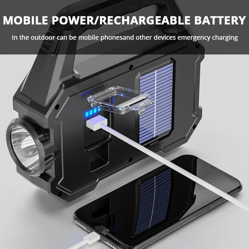 Multi-Functional Solar COB Flashlight