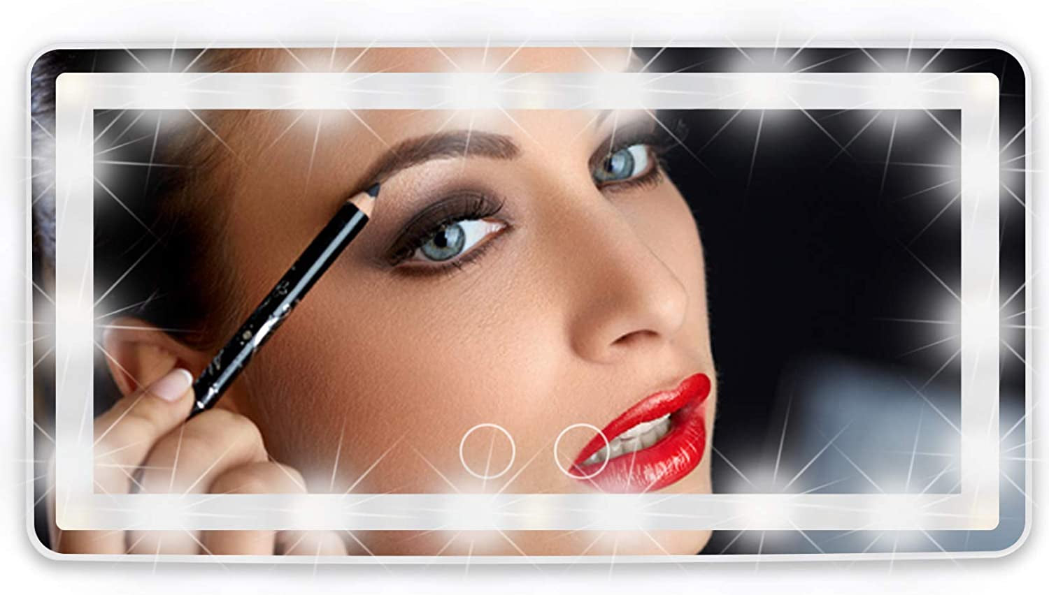 Car Sun Visor Vanity Mirror: Rechargeable Led Makeup Mirror with 3 Light Modes & Dimmable Touch Screen - Car Mirror Accessories for Women Girl