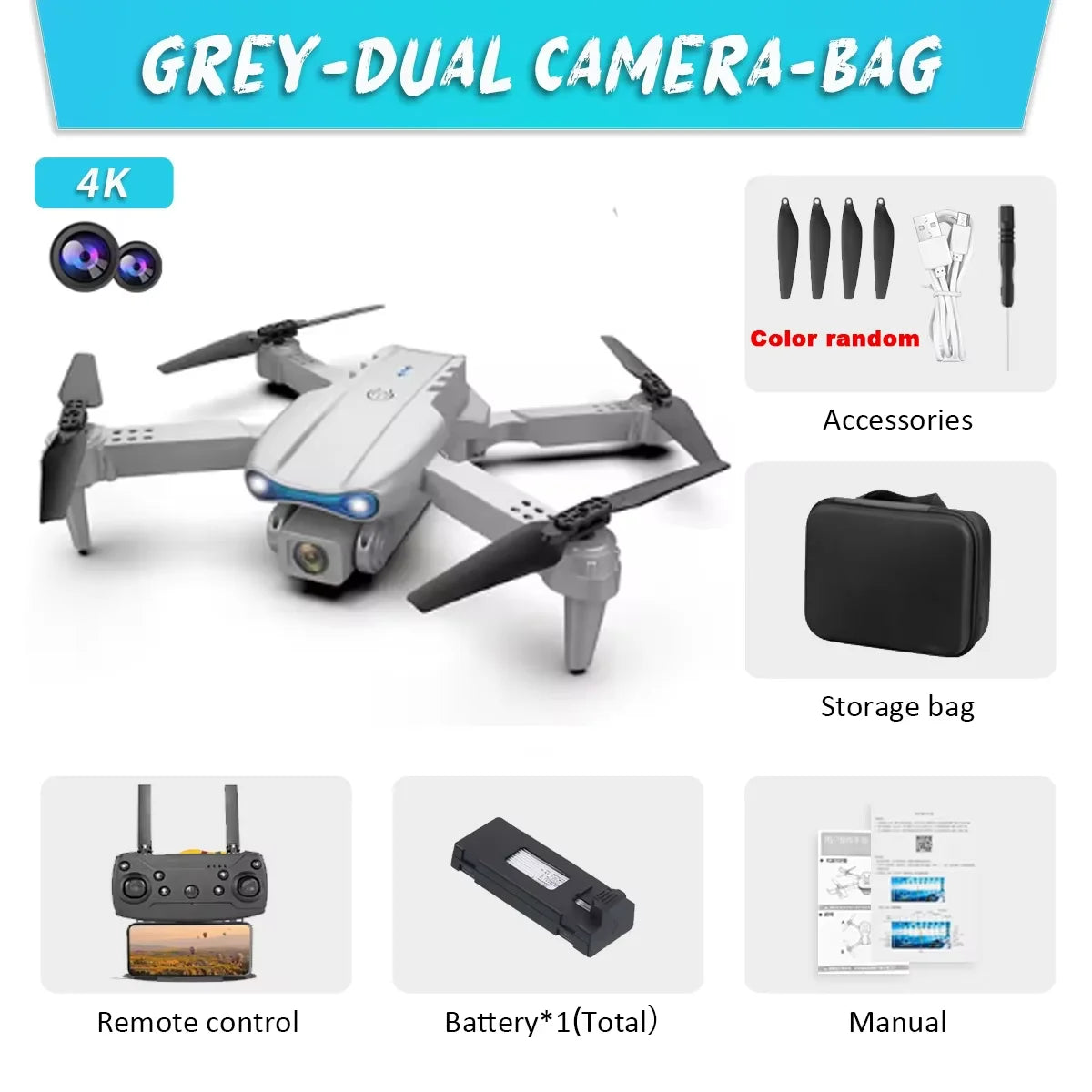 E99 Pro Drone Quadcopter Remote Control Handle Four Axis Aircraft HD 6K Photography UAV Altitude Fixation Helicopter Toys
