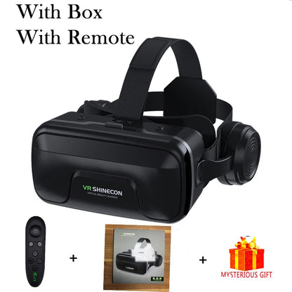 Shinecon VR Glasses 3D Headset Virtual Reality Devices Helmet Viar Lenses Goggle For Smartphone Cell Phone Smart With Controller