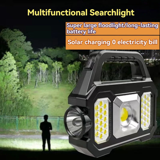 Multi-Functional Solar COB Flashlight
