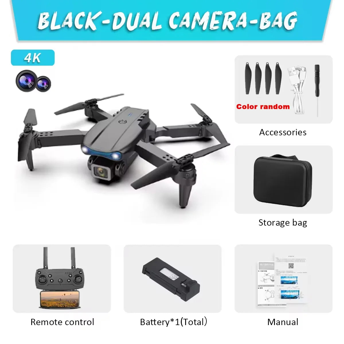 E99 Pro Drone Quadcopter Remote Control Handle Four Axis Aircraft HD 6K Photography UAV Altitude Fixation Helicopter Toys