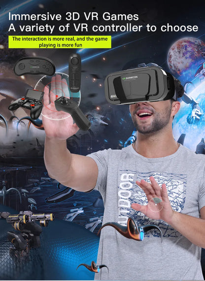 Shinecon VR Glasses 3D Headset with Controller