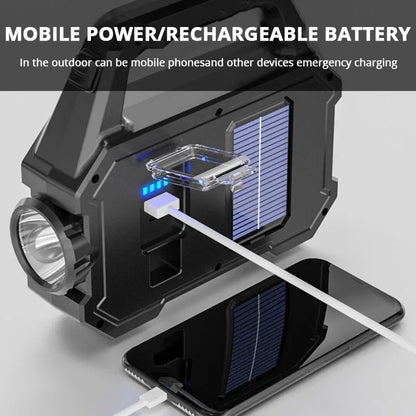 Multi-Functional Solar COB Flashlight